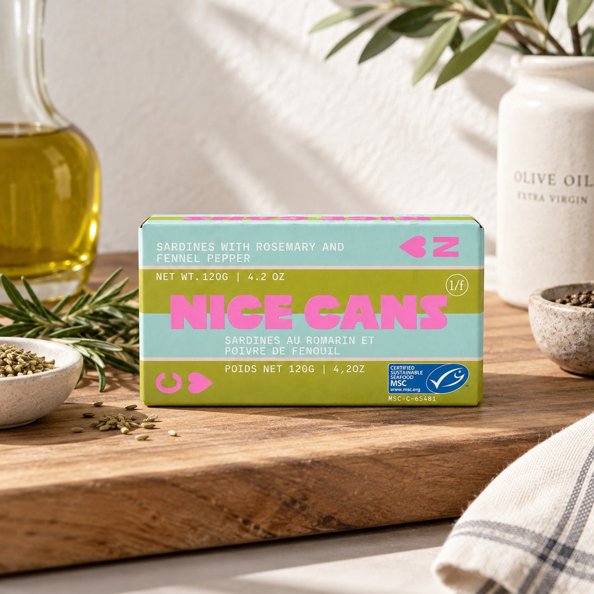NICE CANS 迷迭香茴香胡椒沙甸魚 120g